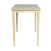 International Concepts Rectangle Top Table, 30 in W X 42 in L X 42 in H, Wood, Unfinished K-3042-42S